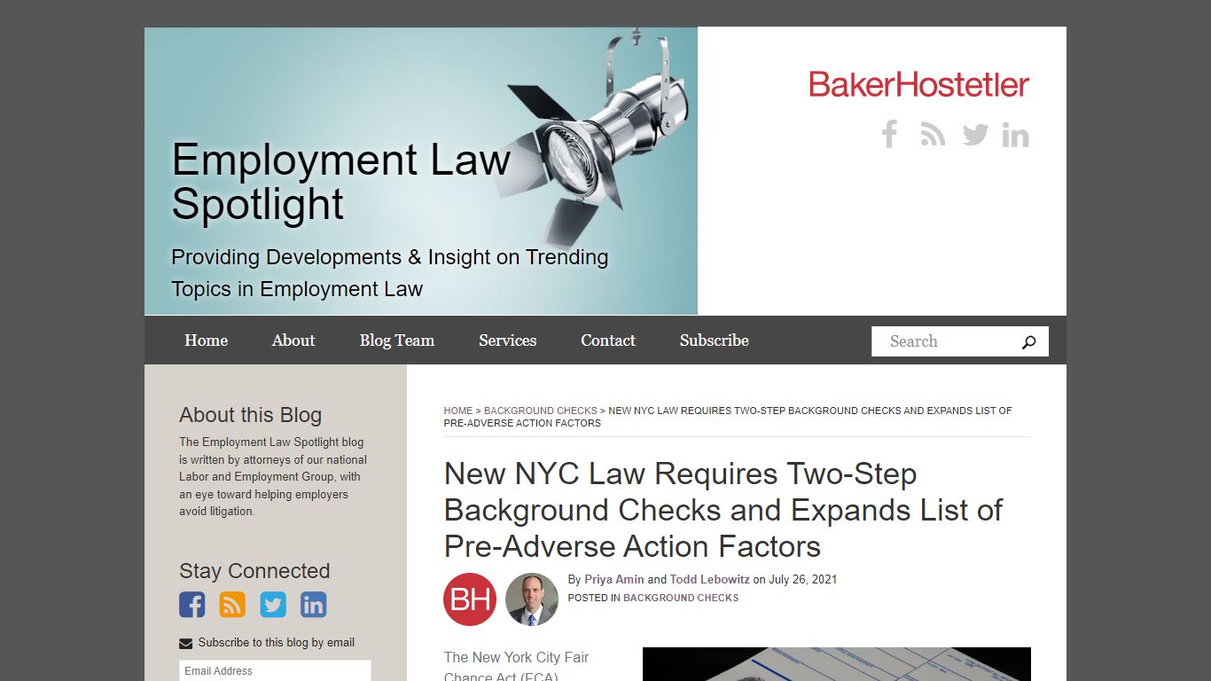 New NYC Law Requires Two-Step Background Checks and Expands List of Pre ...